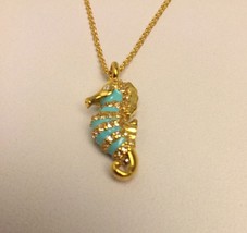 New Kate Spade Paradise Found Seahorse Mini Pendant Short Necklace $58 - £30.36 GBP