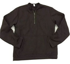 American Apparel Heavy Terry Pullover HVT Half Zip Crewneck Sweatshirt Brown M - £15.61 GBP