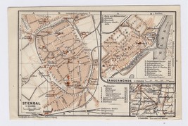 1911 Original Antique Map Of Stendal / Tangermunde / SAXONY-ANHALT / Germany - £17.61 GBP