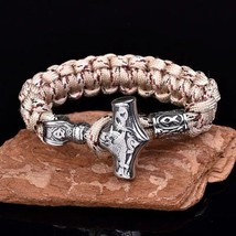 Paracord Sand color camo bracelet with detailed silver clasp. NWT. - £8.01 GBP