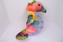 Build A Bear Tie Dye Rainbow Seahorse Plush 15&quot; Stuffed Animal 2012 - £13.44 GBP