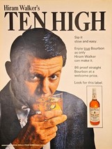 HIRAM WALKER&#39;S TEN HIGH Bourbon 86 Proof -1966 Vintage Print Ad - €7,90 EUR
