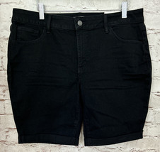 SO Juniors Black Favorite Bermuda Denim Shorts Size 17 Low Rise 9&quot; Insea... - £17.98 GBP