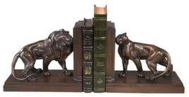 Bookends Bookend TRADITIONAL Lodge King of the Jungle Lioness Mate Lion Resin - $259.00