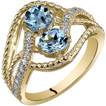 14K Yellow Gold 1.20 Carats Aquamarine Ring  - $380.99