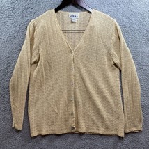JBS LTD Silk cardigan beige button up long sleeve v neck silk blend Knit - £8.15 GBP