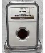 1890 INDIAN HEAD PENNY 1C One Cent Coin Graded By NGC MS63RB - $179.95