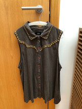 Bdg, Urban Outfitters, Brown Sleeveless, Button Front With Embellishments - New - £18.22 GBP