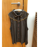 BDG, URBAN OUTFITTERS, Brown Sleeveless, Button Front with embellishment... - £18.04 GBP