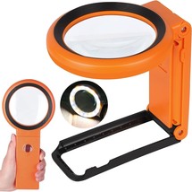 30X 40X Magnifying Glass w 18 LED&#39;S Light Foldable Handheld or Handfree ... - £15.49 GBP