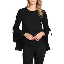 NWT Womens Size Medium Nordstrom 1.STATE Black Cascade Sleeve Blouse Top - £22.70 GBP