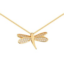 ANENJERY Silver Color MiZircon Dragonfly Necklace Female Hot Fashion Clavicle Ch - £12.81 GBP