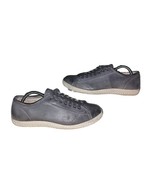 MENS JOHN VARVATOS HATTAN LEAD GRAY STAR USA LEATHER LACE UP SNEAKERS Sz... - $78.17 CAD