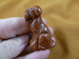 (Y-DOG-AI-558) Goldstone WIRE FOX AIREDALE Terrier dog gemstone carving ... - $15.79
