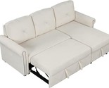 Merax Sleeper Sofa Bed 83&quot; L Shaped Sectional Couch with Storage Chaise ... - £1,016.50 GBP