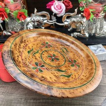 Decorative Thuya wooden dish plate, handmade ketchen floral pattern dish... - £75.17 GBP