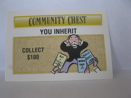 1995 Monopoly 60th Ann. Board Game Piece: Community Chest - You Inherit - $1.00