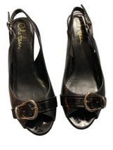 Cole Haan Women Shoe Nke Air Size 7B Black Slingback Heels Open Toe Buckle - £20.32 GBP