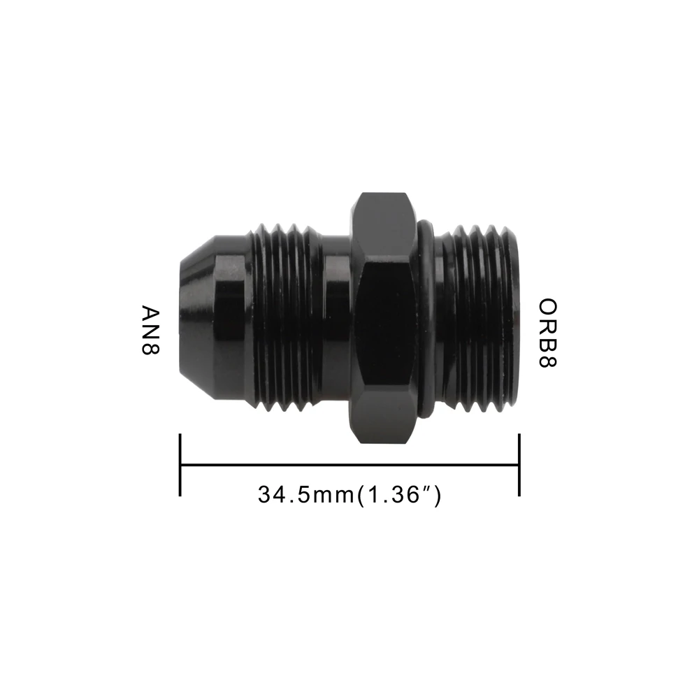 Male Adapter Fitting Black ORB-6 ORB-10 ORB-10  O-ring Boss to AN6 6AN AN8 8AN A - £42.98 GBP