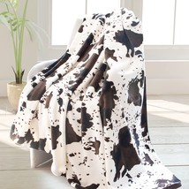 Cow Print Blanket Soft Fleece Flannel Cozy Cute Cow Blankets Warm Plush - £35.92 GBP