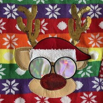 Christmas PRIDE Rainbow Sweater Reindeer Santa Hat Snowflakes Sunglasses Tag - $11.76