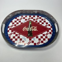 Coca-Cola Tin Metal Serving Tray w/ handles EUC 2003  16&quot; x 11.75&quot; - £10.09 GBP