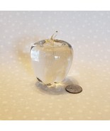 Clear Glass Apple Paperweight Figurine Teacher Gift Delicious Apple 2.5&quot;... - $9.95