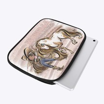 iPad Sleeve - Howdy, Cowgirl and Horse, Brunette Hair, Olive Skin, Brown... - £25.24 GBP