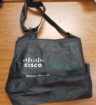 Cisco Meraki Bag Convention Swag Black One Pocket Foldable TC18 Vintage - $18.95