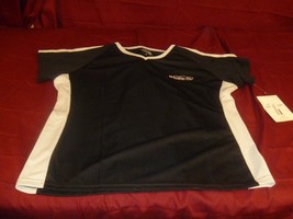 Vantage Monument Hill Country Club Black White Short Sleeve V Neck Shirt L - £15.92 GBP