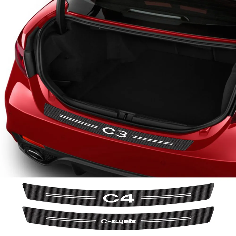 Car Sticker Accessories Carbon Fiber Trunk Decals For Citroen C4 CACTUS Picasso - £9.16 GBP+