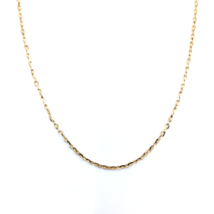 Unisex Necklace Solid 14k Yellow Gold Flat Cable Chain 19.29 inch Width 1.65 mm - £269.27 GBP