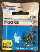 National Hardware 119-925 1/2&#39;&#39; Shoulder Hooks Solid Brass 5 Pack - $5.99