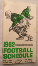 1962 College Professional Football Schedule + Us Army Rotc Book - £7.77 GBP