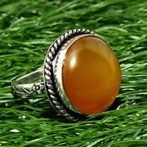 Ónix naranja piedra preciosa natural sólida 925 plata hecha a mano anillo... - £5.22 GBP