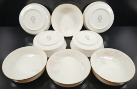 8 Noritake Sweet Surprise Fruit Dessert Bowl Set Vintage Elegant Floral Dish Lot - $132.53