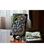 5D Diamond Painting Floral Creative Journal, Green/White Swirling Flower... - $27.16 CAD