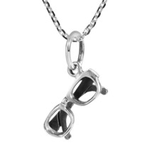 Cool Eye Glasses Sterling Silver Pendant Necklace - £13.64 GBP