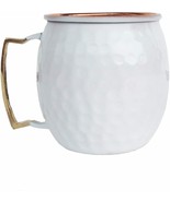 Rastogi Handicrafts Pure copper hammered white mug Moscow mule mug 16 oz - $29.91