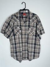 Plains Mens XL Western Pearl Snap Multicolor Plaid Short Sleeve - $265.91 MXN