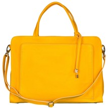 Italian Made Buttercup Yellow Leather Large Tote with Front Pocket By MAP Italy - £389.35 GBP