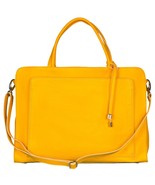 Italian Made Buttercup Yellow Leather Large Tote with Front Pocket By MA... - $6,818.99 MXN