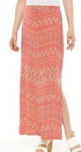 Womens Skirt Elastic Waist Apt 9 Orange Tribal Pull On Maxi Skirt-sz XS - £18.79 GBP