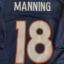 Team Apparel Denver Broncos Peyton Manning #18 Jersey Youth Size L 14/16 Blue - £12.73 GBP
