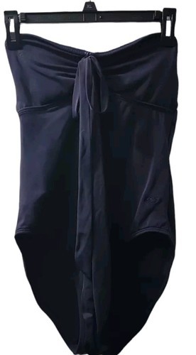 Vineyard Vine Womens M Bandeau One Piece Swimsuit Black Convertible Neck... - £17.24 GBP
