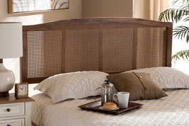 Corinne Ash Wanut and Synthetic Rattan Full Size Headboard - $2,965.82 MXN