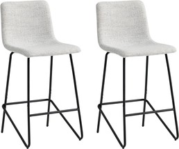 Watson And Whitely Bar Stools: White, Multi-Colored Fabric Upholstered B... - £148.89 GBP
