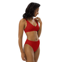 Red &amp; Black Polka Dots High Waisted Vintage Style Retro Pin-up Swimsuit ... - $42.95