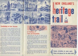 New England&#39;s Heritage Trail Brochure 1963 Art Music Sports History Pleasure  - £14.01 GBP