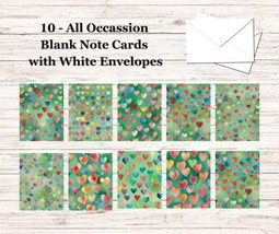 10 - Blank Note Cards (4x 5.12)  with Envelopes - All Occasion #008 - £11.74 GBP